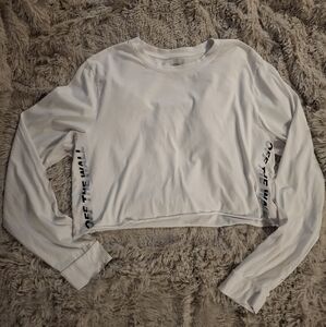 Vans Off The Wall White Long Sleeve Cropped Tee